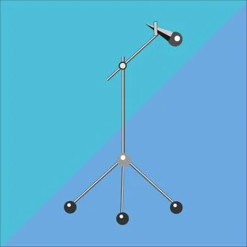 Rack with a microphone on a two-tone background Stock Illustration