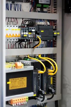 Rack mounted PLC based industrial control system Stock Photos