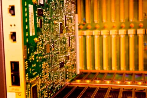 Rack mounted servers Stock Photos