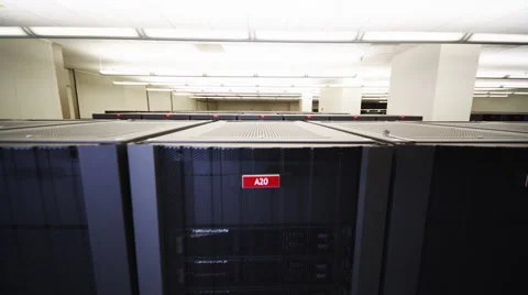 Rack mounted Servers Room Stock Footage 62942911