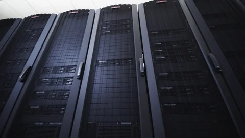 Rack mounted Servers Room Stock Footage 69713794