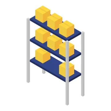 Rack parcel icon, isometric style Illustration
