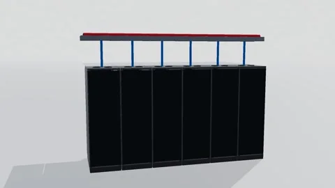 Rack row datacenter 3d loop white background 3D animation seamless loop 스톡 동영상 341849018