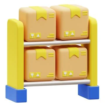 Rack System Shelf 3d icon illustration. Stockfoto's