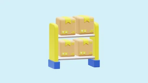 Rack System Shelf animated 3d icon. Stock Footage 289454258