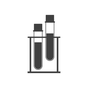 Rack with test tubes and liquid inside. Vector illustration Stock Illustration