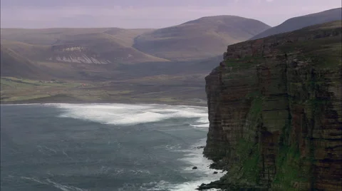 Rack Wick Bay From Behind Cliff Edge, Hoy Stock Footage 65199565