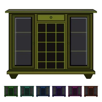 Rack wine cabinet cartoon vector graphic Stock Illustration