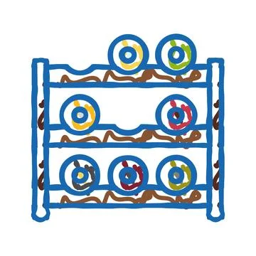 Rack wine icon doodle illustration Stock Illustration