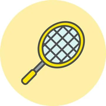 Racket Line Filled Circle Icon Stock Illustration