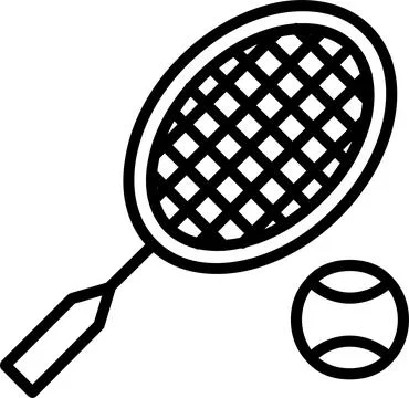 Racket Line Icon Design Stock Illustration