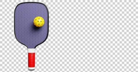 Racket paddle and plastic ball with holes for playing pickleball Illustrazione stock