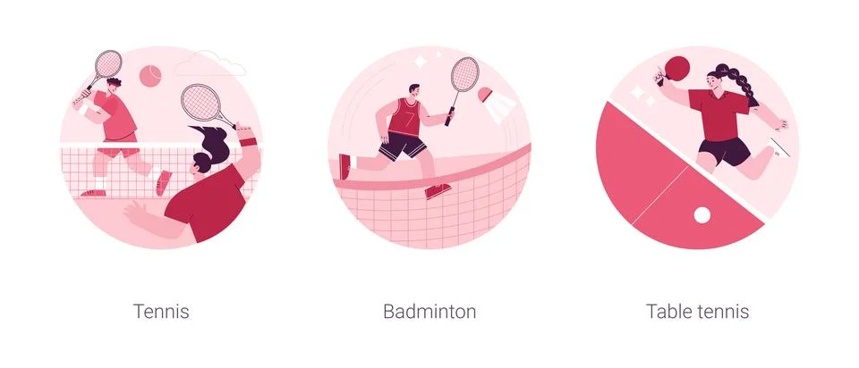 Racket sport abstract concept vector illustrations. Stock Illustration