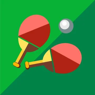 Racket for table tennis on a bicolor background. Stock Illustration