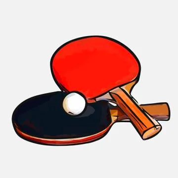 Rackets ball table tennis Stock Illustration