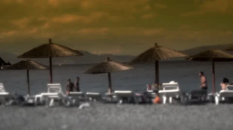 Rackets  on beach Stock Footage 25256444