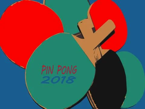 Rackets for ping pong. Color vector illustration Stock Illustration