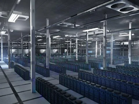 Rackmount hardware operating blockchain workloads Stock Illustration