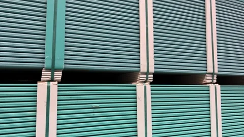 Racks With Drywall In A Store Stock Footage 267725573