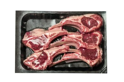 Racks of lamb in vacuum package Stock Photos