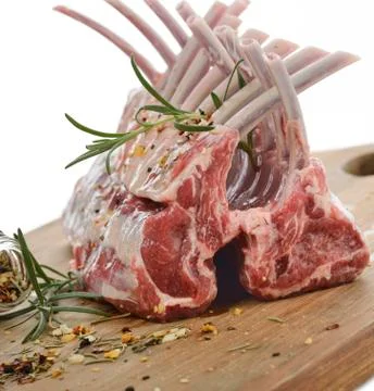 Racks of raw lamb ribs Stock Photos