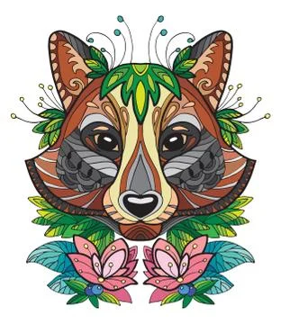 Racoon colorful vector Illustrazione stock