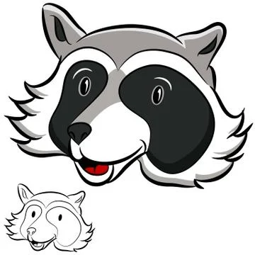 Racoon face Stock Illustration