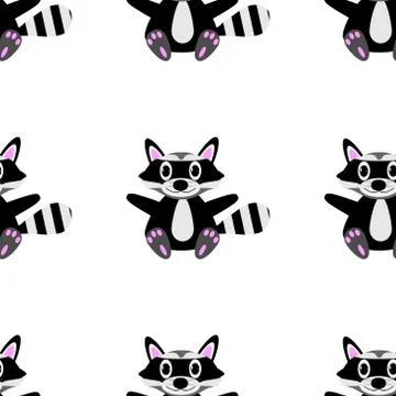Racoon seamless pattern Stock Illustration