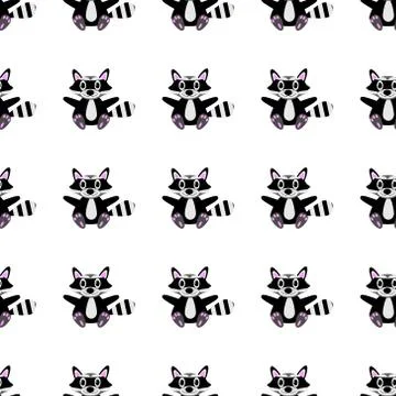 Racoon seamless pattern Stock Illustration
