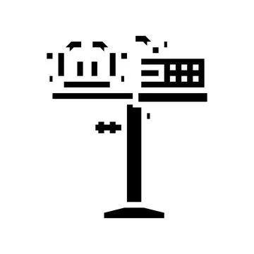 Racquet stringing machine glyph icon vector illustration Illustrazione stock
