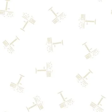 Racquet stringing machine glyph seamless pattern Stock Illustration