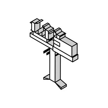 Racquet stringing machine isometric icon vector illustration Stock Illustration