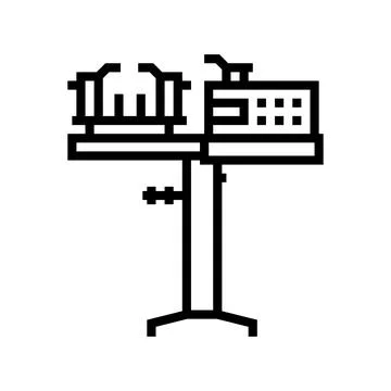 Racquet stringing machine line icon vector illustration Stock Illustration