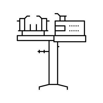 Racquet stringing machine line icon vector illustration Stock Illustration