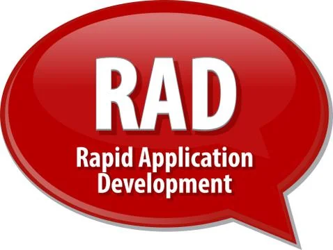 RAD acronym definition speech bubble illustration Stock Illustration