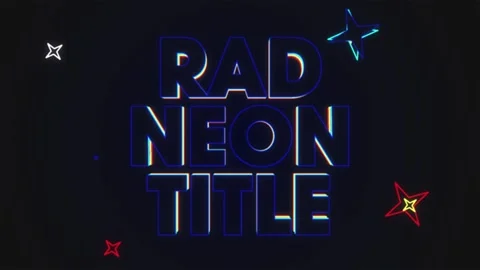 Rad Neon Title Stock After Effects