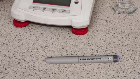 RaD PRODUCTIVITY injection pen concept for pharmaceutical market, portfolio and Stock Footage 346728752