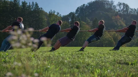 Rad team wining in tug wars Stock Footage 45759510
