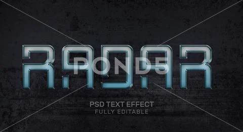 Radar 3D Text Style Effect Mockup - PSD Template PSD Template