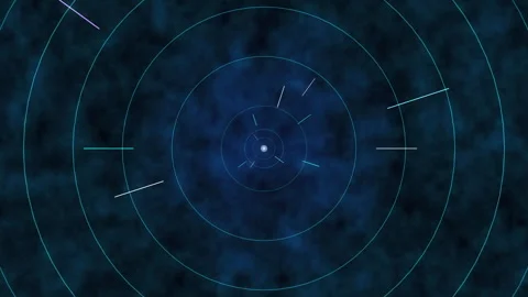 Radar animation and digital display loop featuring technology HUD elements Stock Footage 347955151