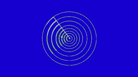 Radar animation on blue screen Vidéo 330762802