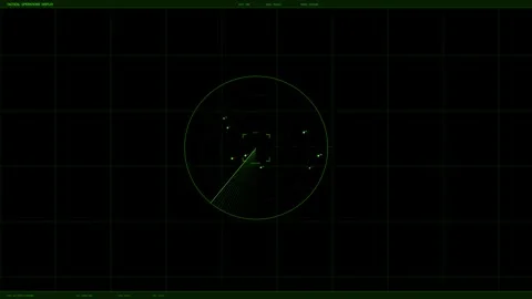 Radar animation display with moving targets and data visualization in a hig.. Stock Footage 328436054
