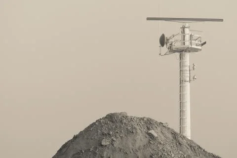 Radar antenna in construction site Stock Photos