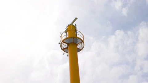 Radar antenna in the harbor for navigation at sea. Stock Footage 287006789