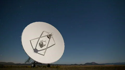 Radar Array Dish stars timelapse Stock Footage 864704