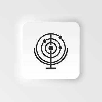 Radar. Bioengineering neumorphic style vector icon. Biotechnology for health Stock Illustration