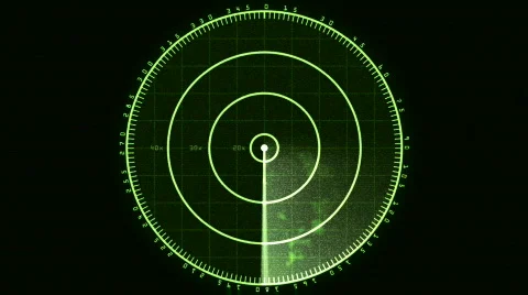 Radar Blip Screen, Analog (30fps) Stock Footage