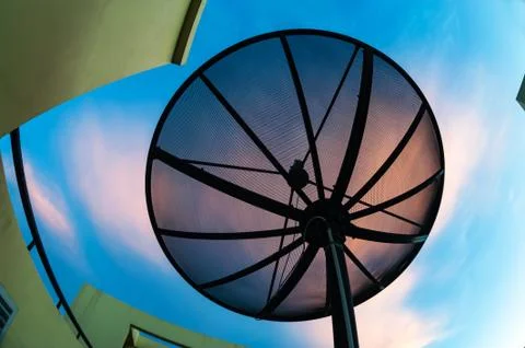 Radar in blue sky sunset Stock Photos