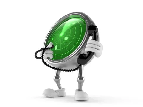 Radar character with handset Stock Illustration