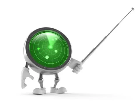 Radar character with pointer stick Stock Illustration